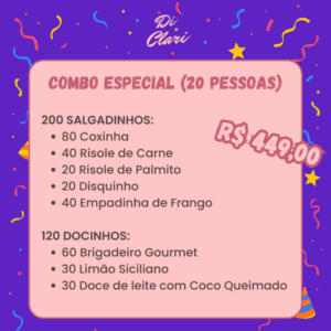 Combo Especial (20 pessoas) - Di Clari Doces e Salgados